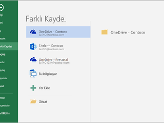 Microsoft Office Excel - Çalışma kitabınızı OneDrive’a kaydetme
