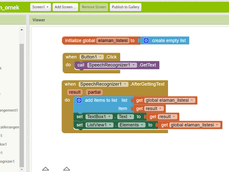 App Inventor - Proje Örneği 2 - Ses Tanıma Uygulaması