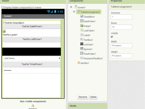 App Inventor Proje Örneği 8 - User Interface Bileşenleri