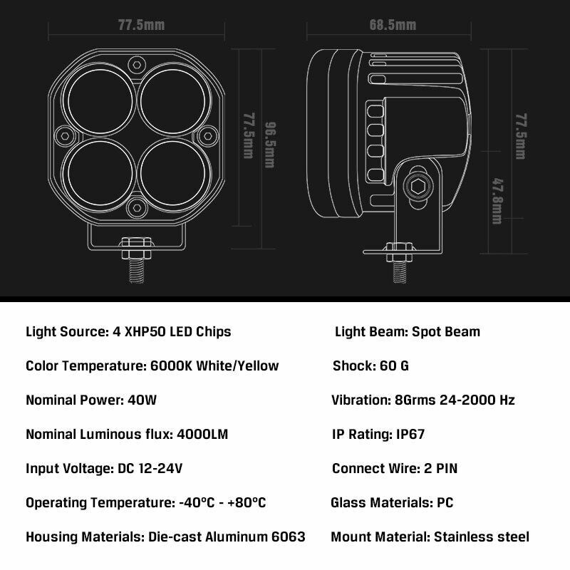 Thumbnail: 3" 40W Spot Light - pair