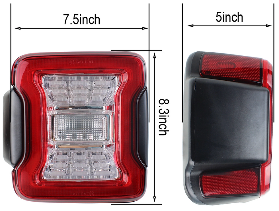 Thumbnail: LT11 JL style Tail lights Smoke Lens European version for JK/JKU