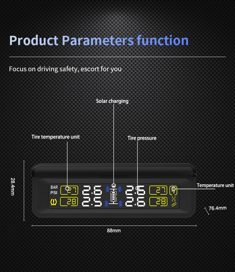 Thumbnail: CAREUD Tire Pressure Monitoring System (4 Internal Sensors)