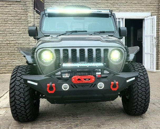 Thumbnail: JK/JL/JT AL Mid Width Black Front Winch HD Bumper