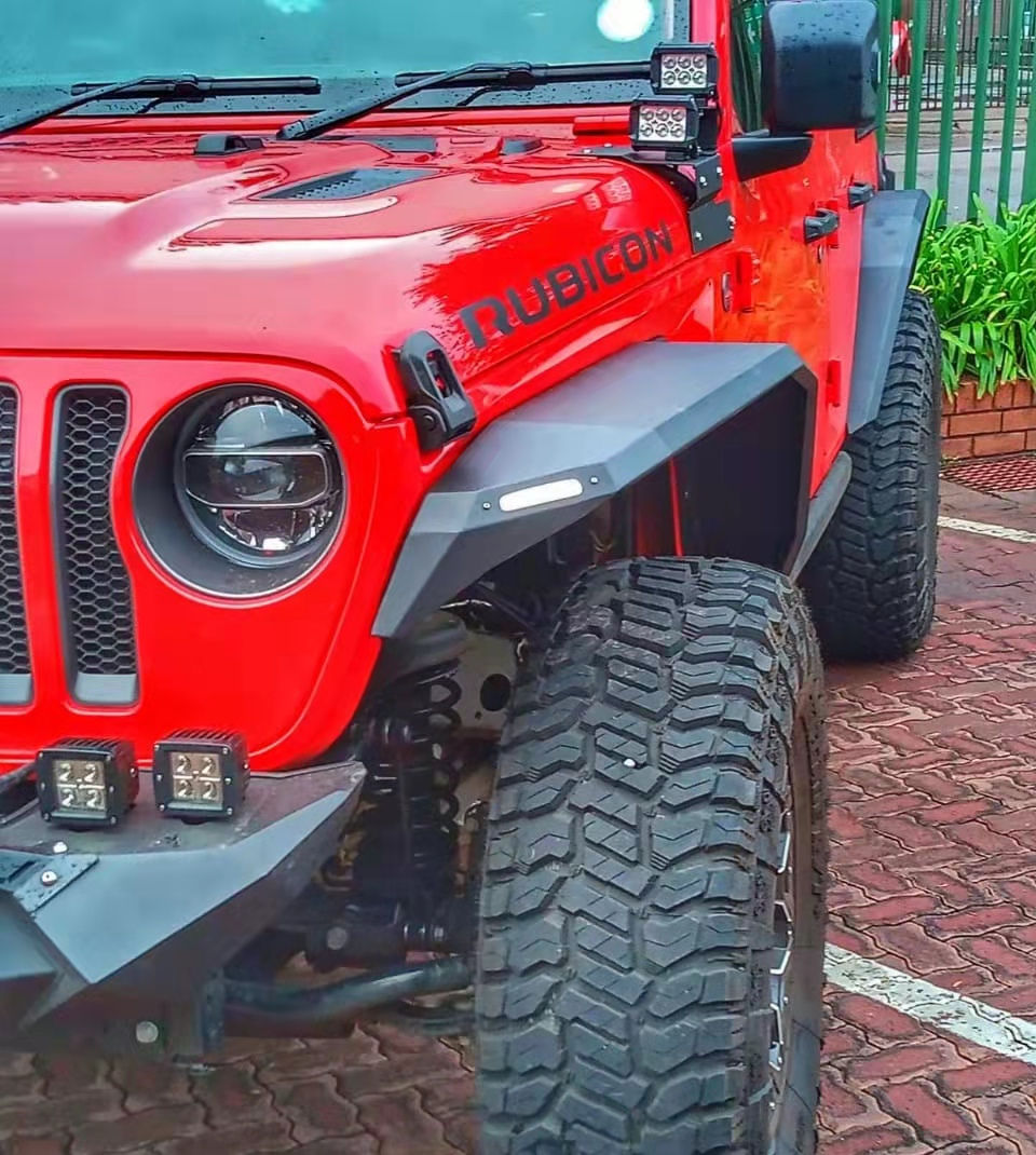 Thumbnail: JL Longhorn Aluminum Front Fender Flares with Lights