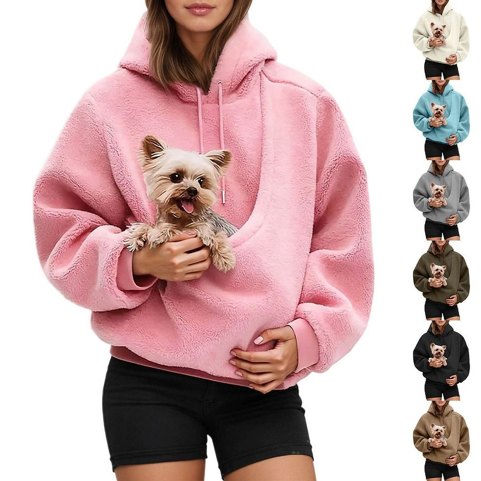 Miniaturbild: Front Large Pouch Pet Carrier Hoodie Long Sleeve Material Cat Dog Bag Daily Wear