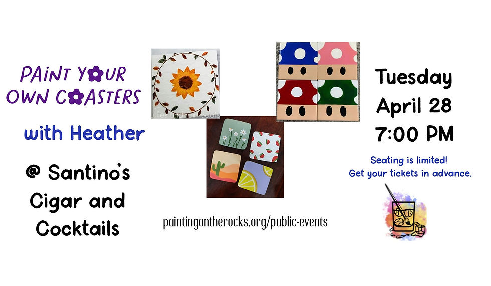 DIY Painted Coasters @ Santino's Cigar & Cocktails