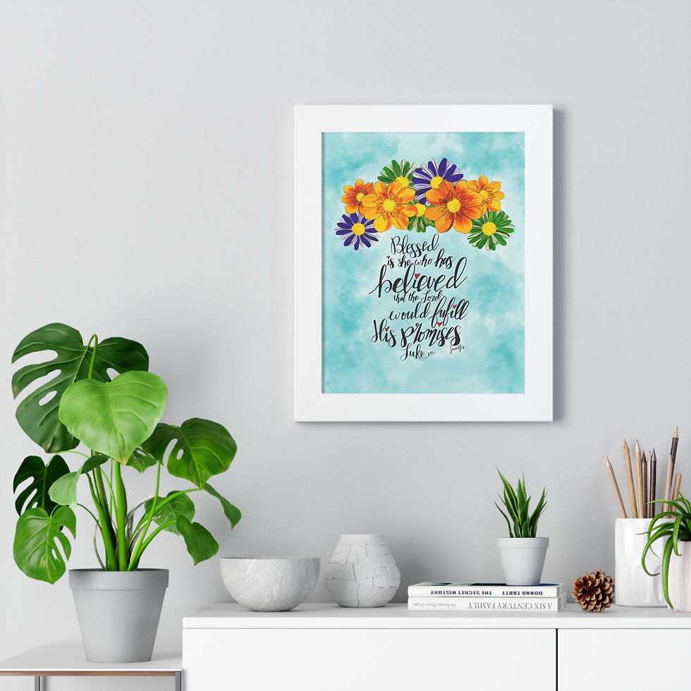 Thumbnail: "Blessed is She," Framed Poster