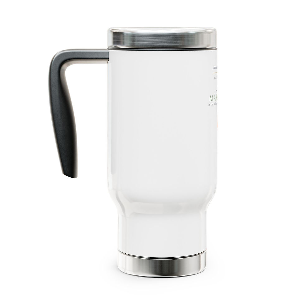 Thumbnail: "Isaiah 43:19," Stainless Steel Travel Mug with Handle, 14oz