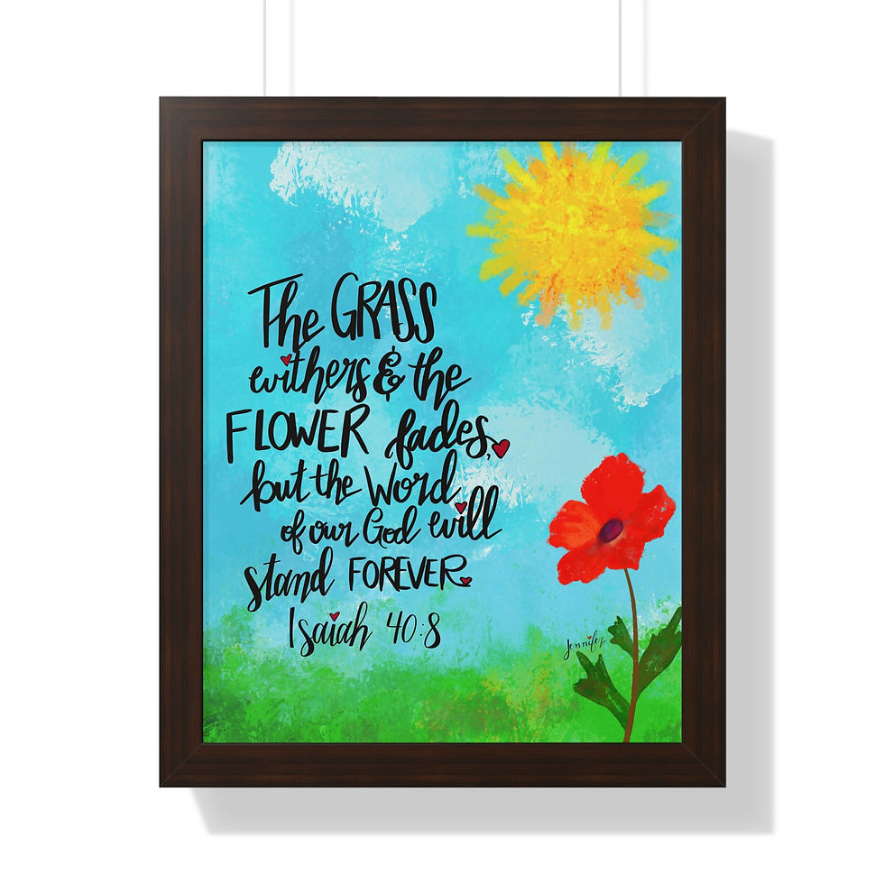 Thumbnail: "The Grass Withers," Framed Vertical Poster