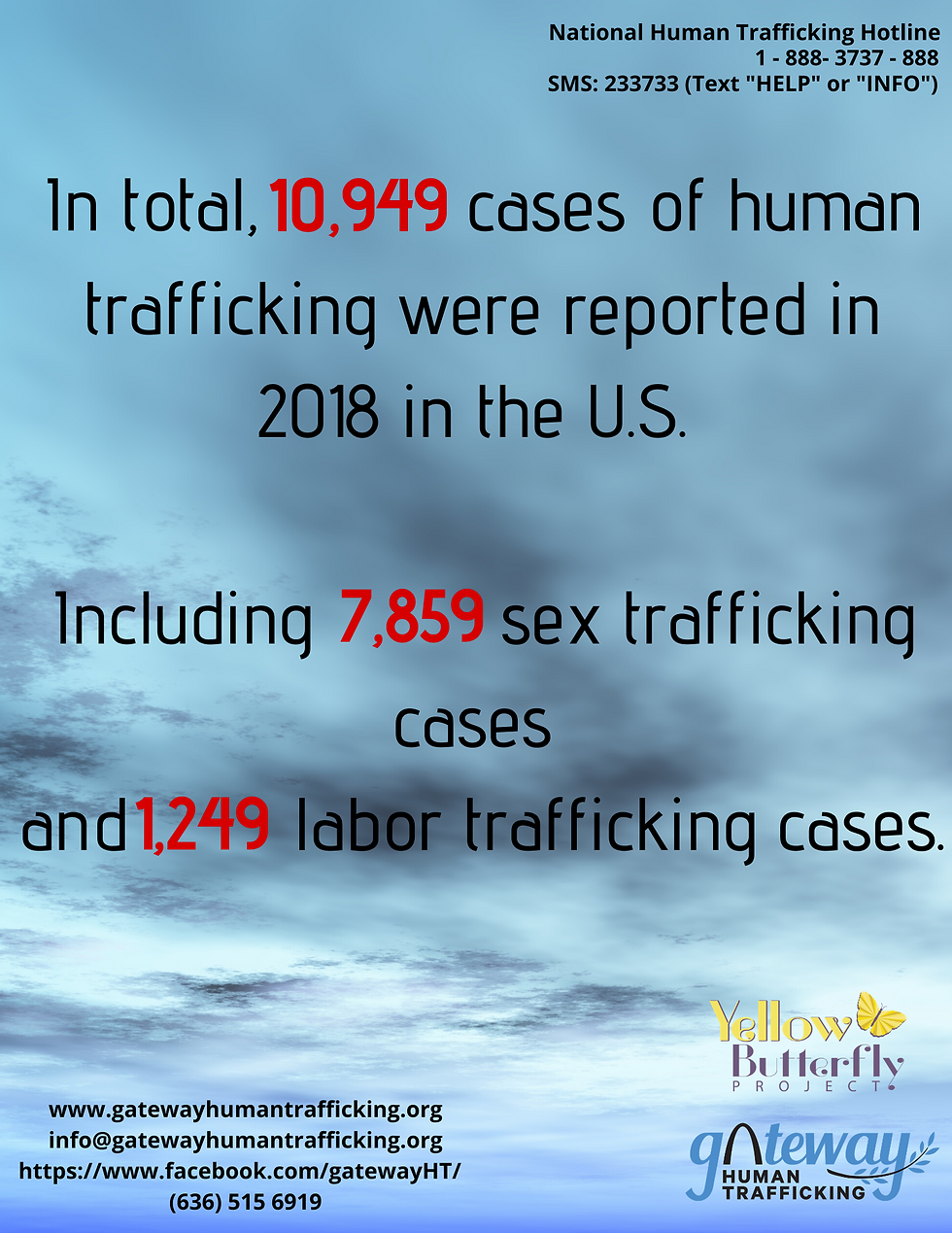 In total, 10,949 cases of human traffick