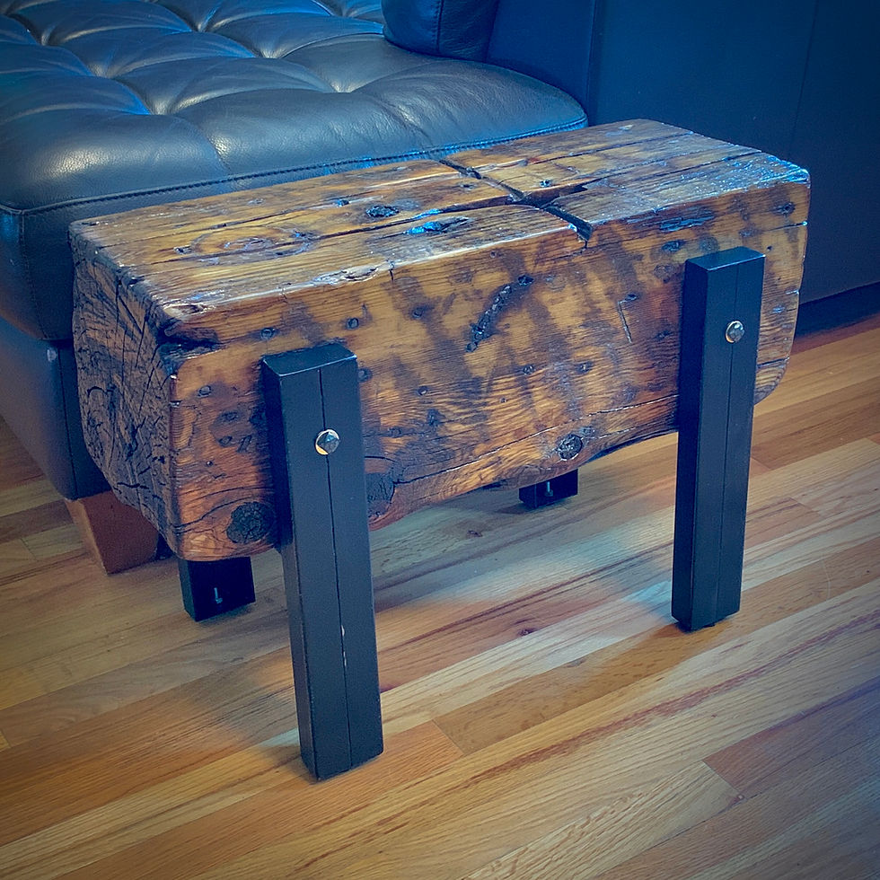 Thumbnail: Reclaimed Wood Beam Bench