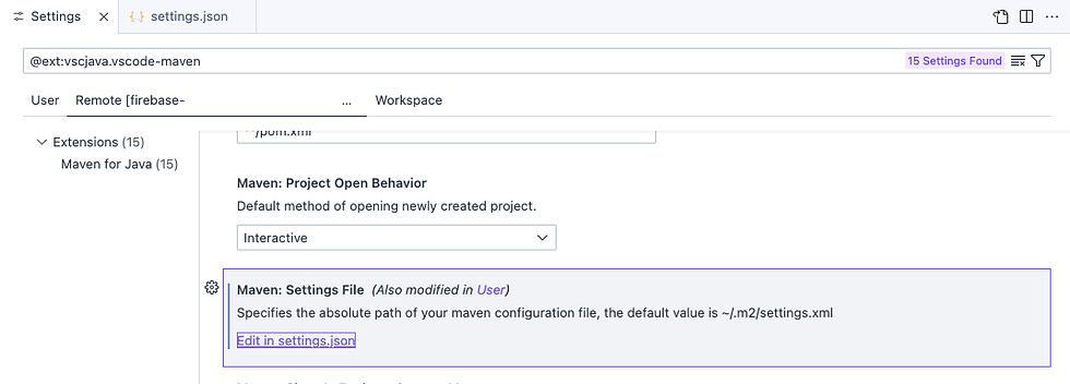 Maven Settings File Configuration