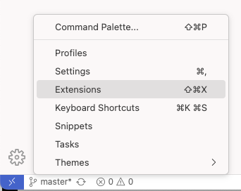 Settings > Extensions