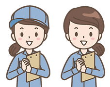 並んで立つ女性スタッフのイラスト