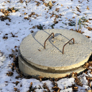 Septic with snow around it