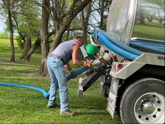 Dave Hooking up to pump a septic