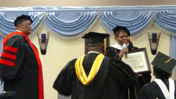 Dr. Birdella Hall-Walker receiving her Earned Doctoral Degree in Divinity