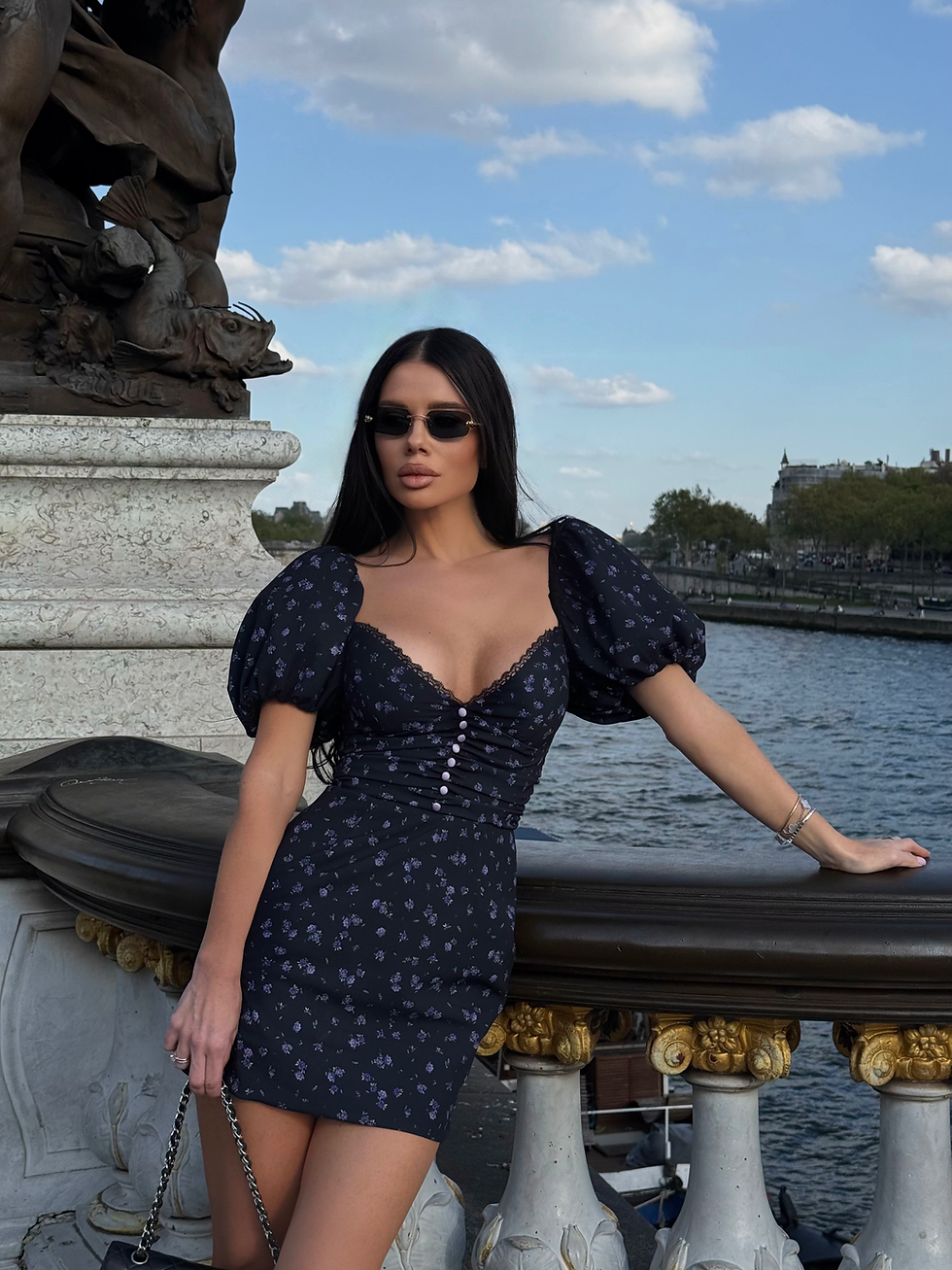 Прев'ю: Сукня MONICA BLACK FLOWER