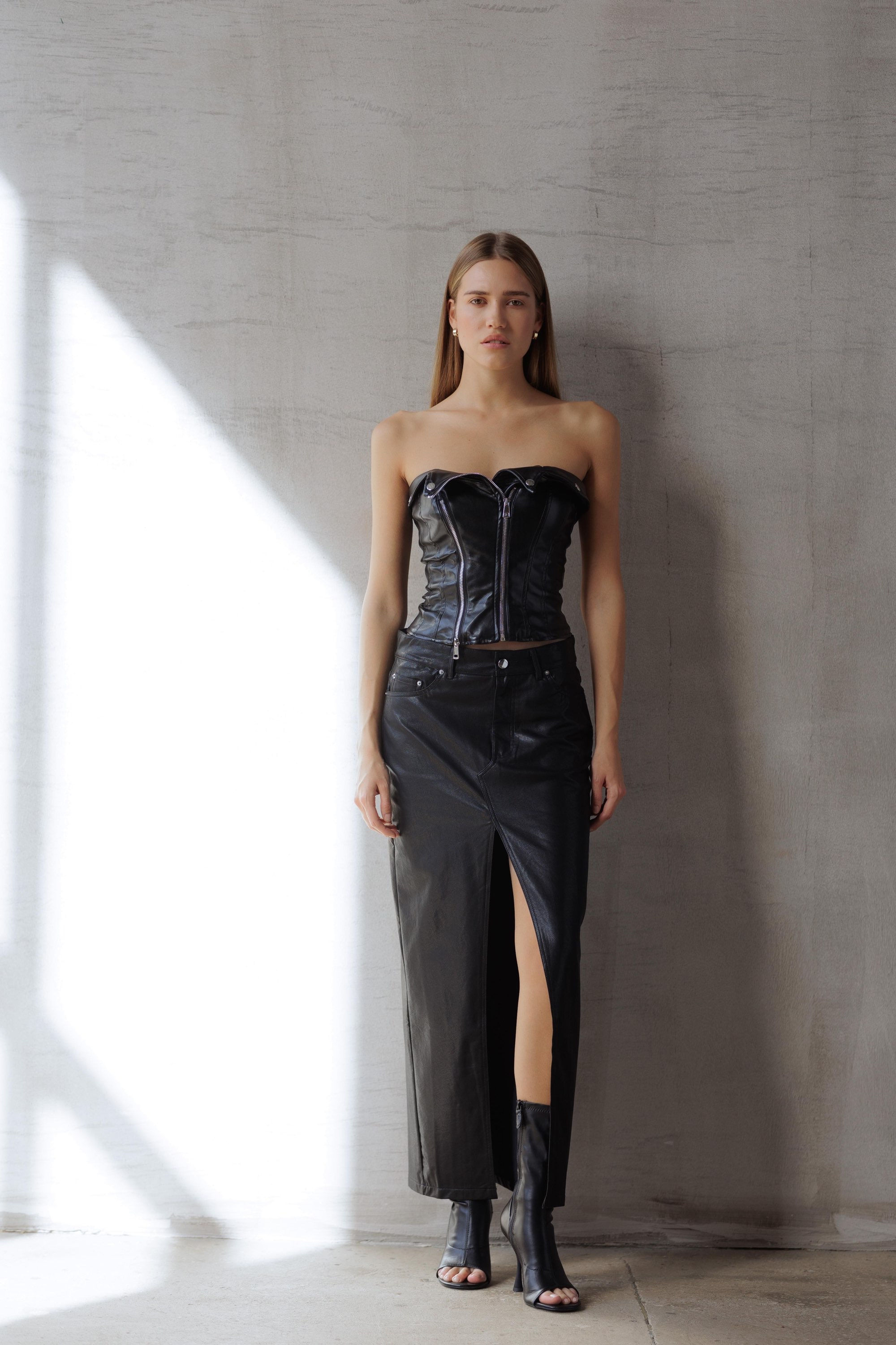 Спідниця довга еко шкіра STASY