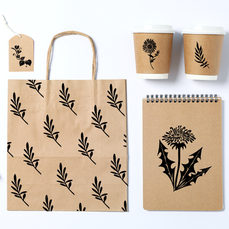 Set of digital illustrations, linocut print. Perfect for packaging design.