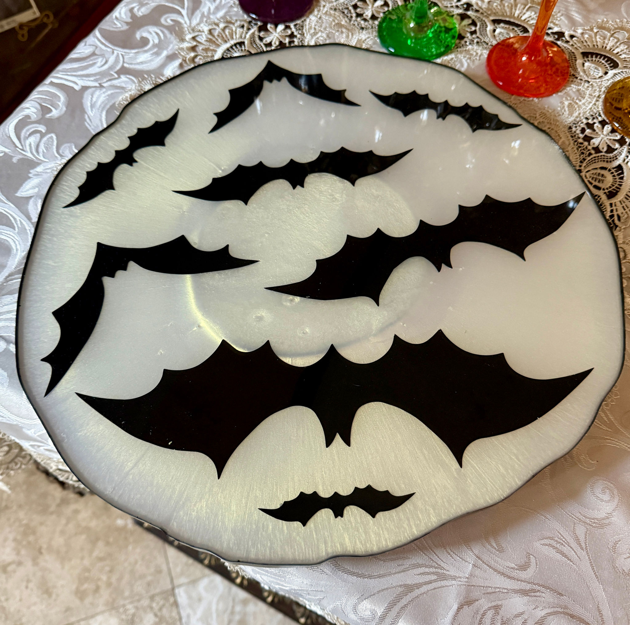 Bats In Flight Lazy Suzy Tray (Item #T0004)