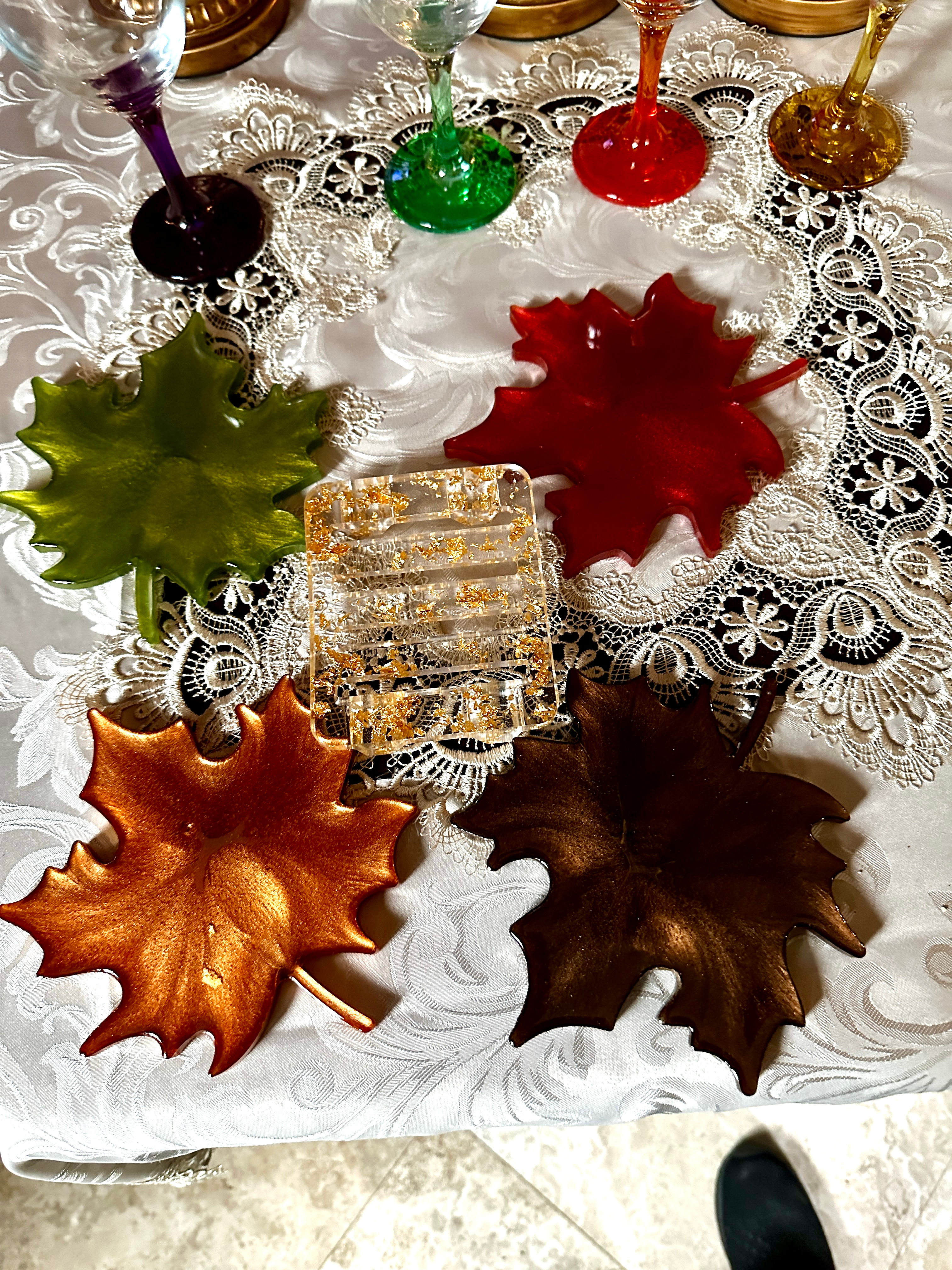Whispers of Autumn Leaf Coasters (Item #C0072)