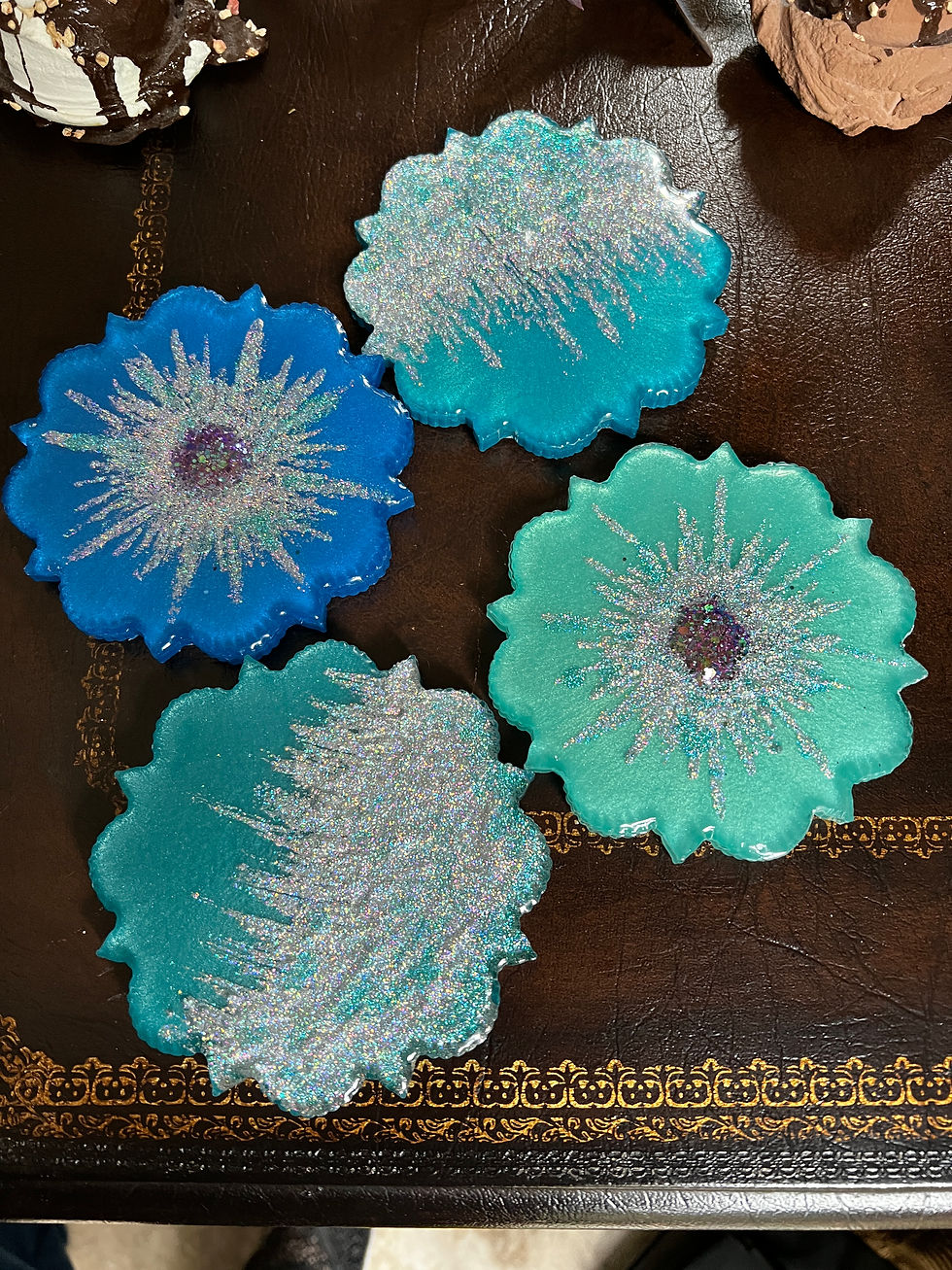 Fantasy Starburst Floret in Blue Tones Coasters
(Item #C0028)