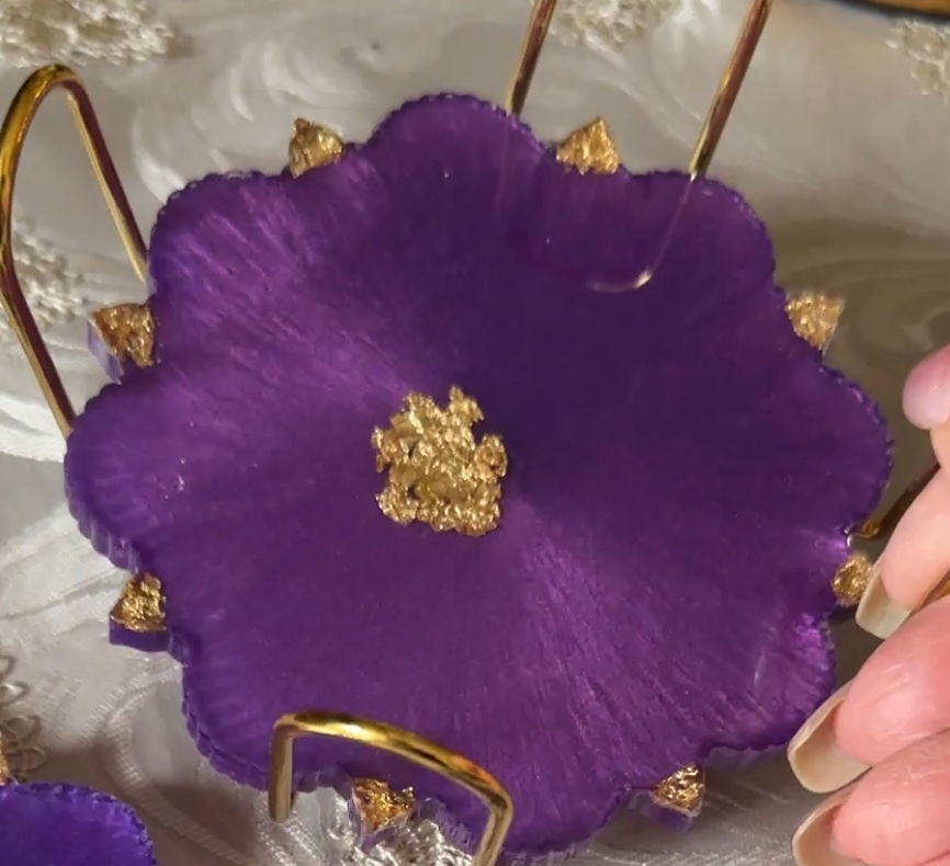 Thumbnail: Purple Tones in Starburst Floret Coasters (Item #C0039)