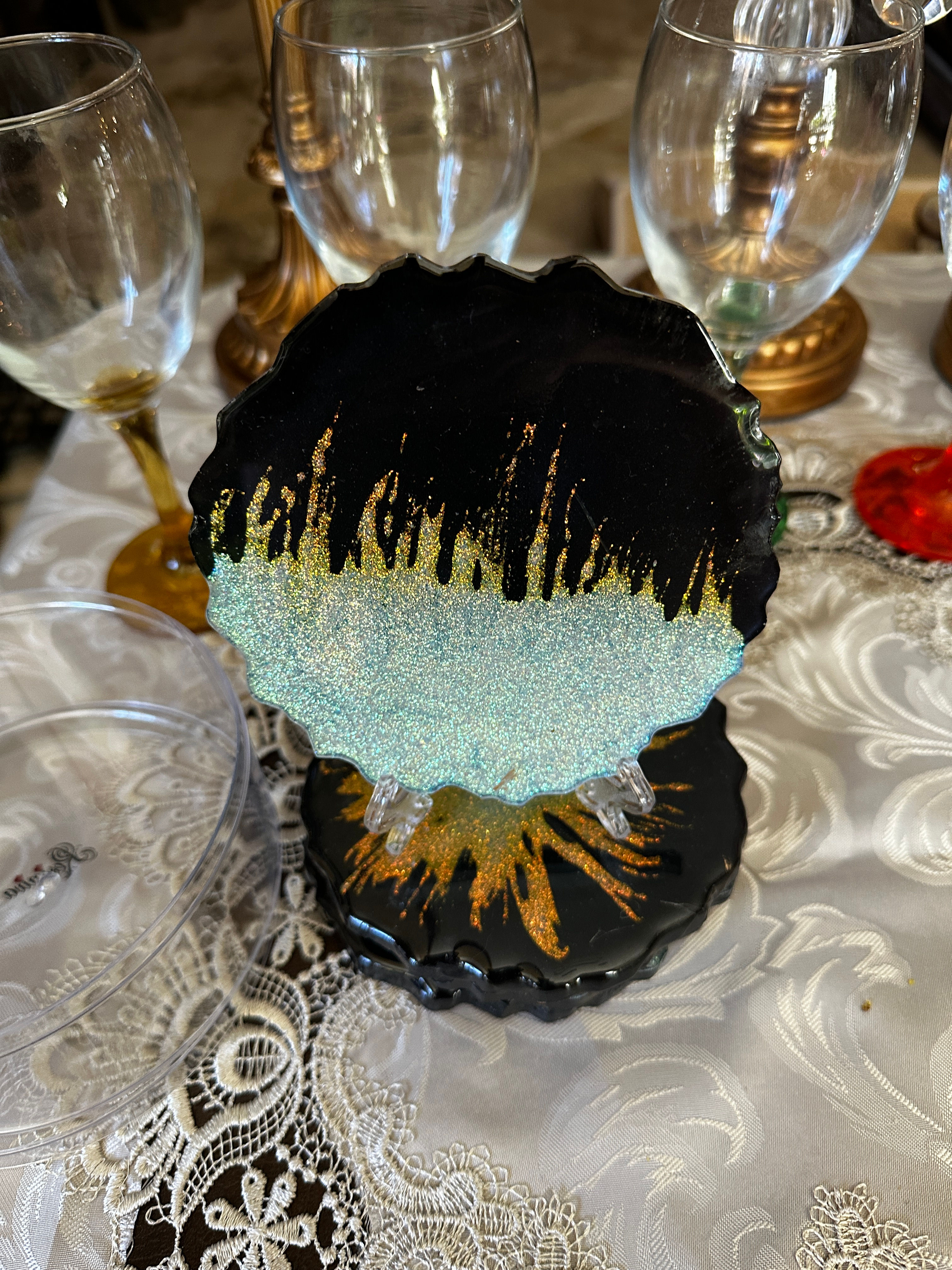 Fantasy Black Geode Coasters (Item #C0078)