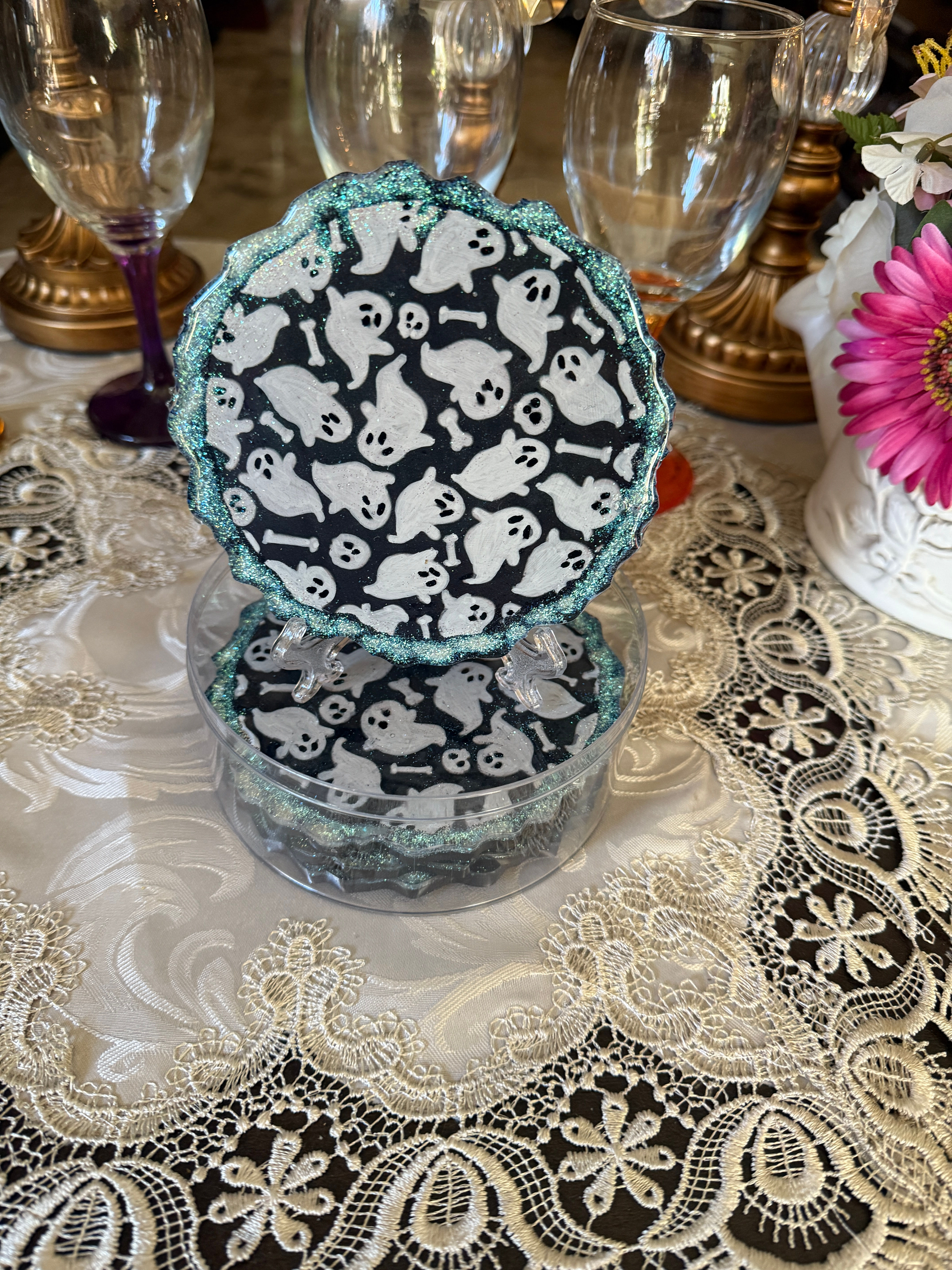 Hauntingly Beautiful Geode Coasters (Item #C0082)
