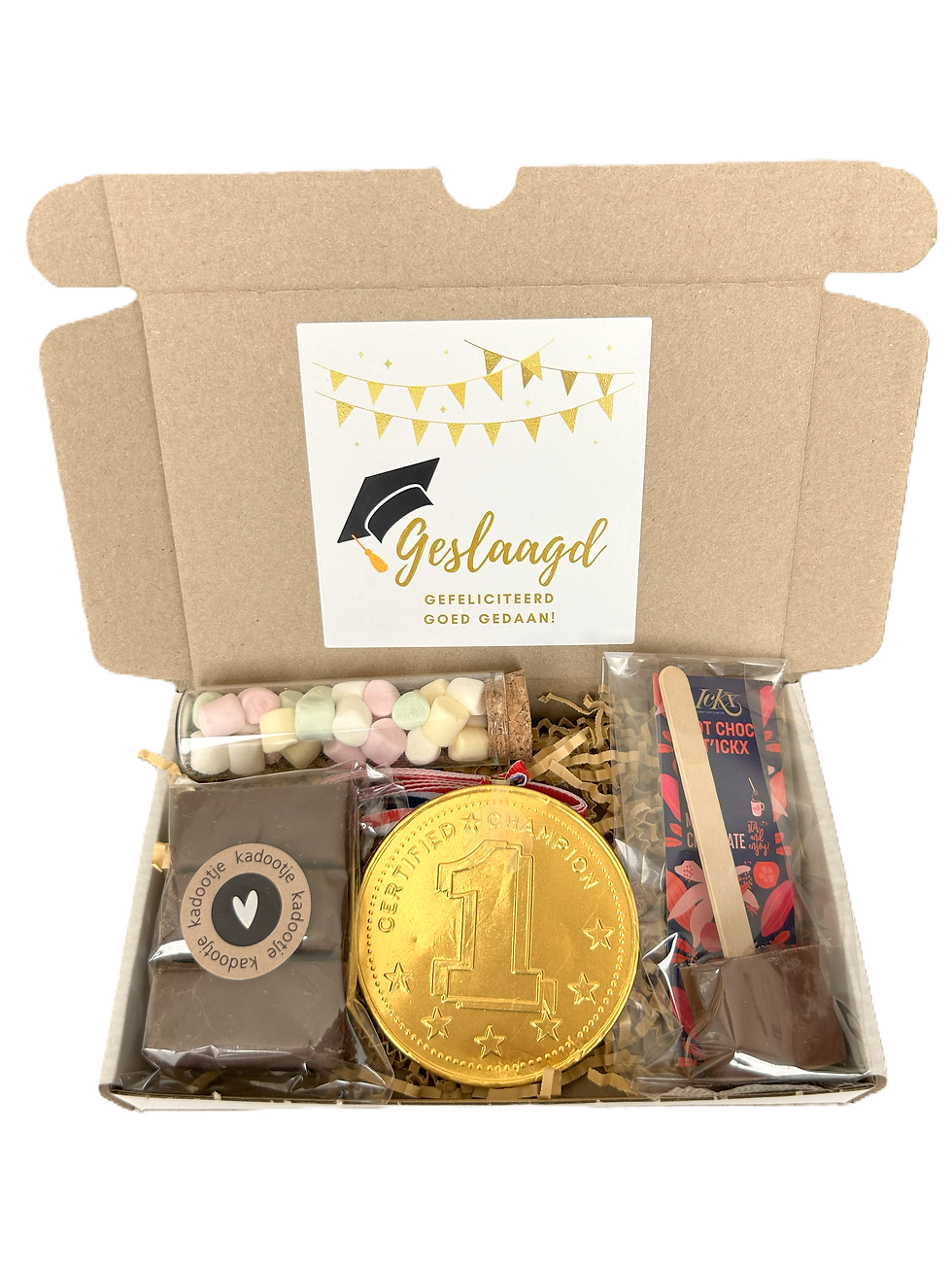 Geslaagd diploma chocolade cadeau brievenbus