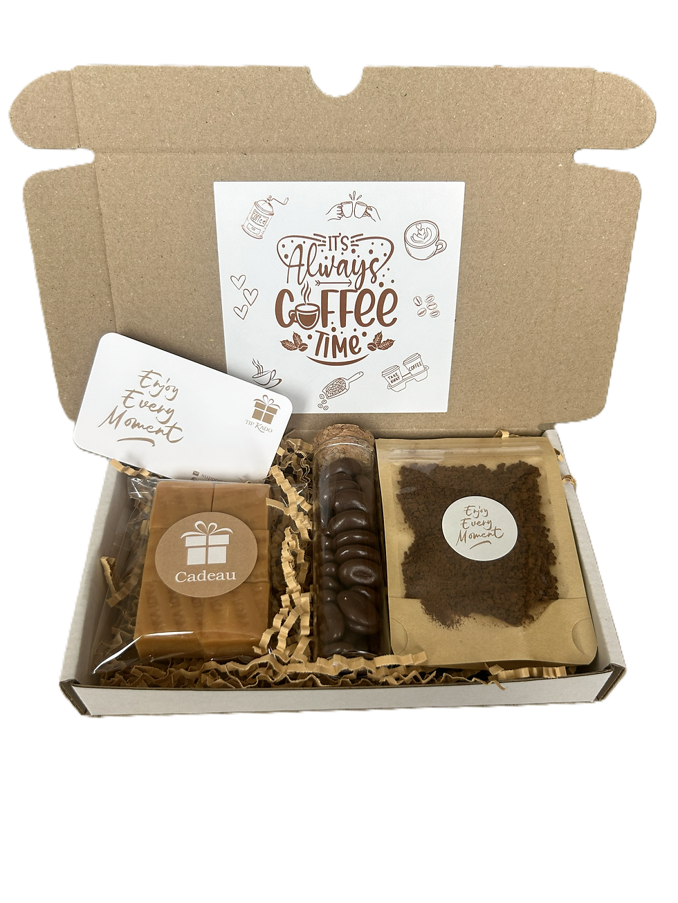 Koffie mini cadeau mokkaboontjes chocolade fudge