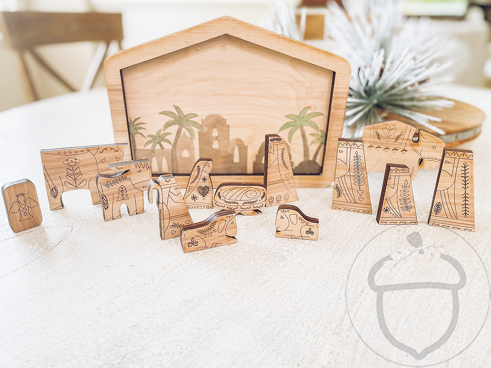 Thumbnail: Folk Art Nativity Puzzle  | Digital Pattern File SVG