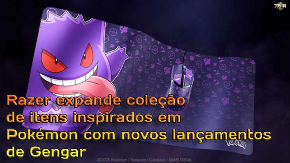 Razer expande coleção de itens inspirados em Pokémon com novos lançamentos de Gengar