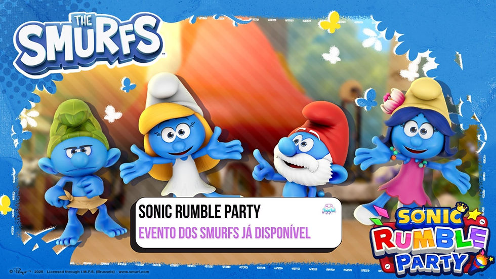 Evento dos Smurfs já disponível em Sonic Rumble Party