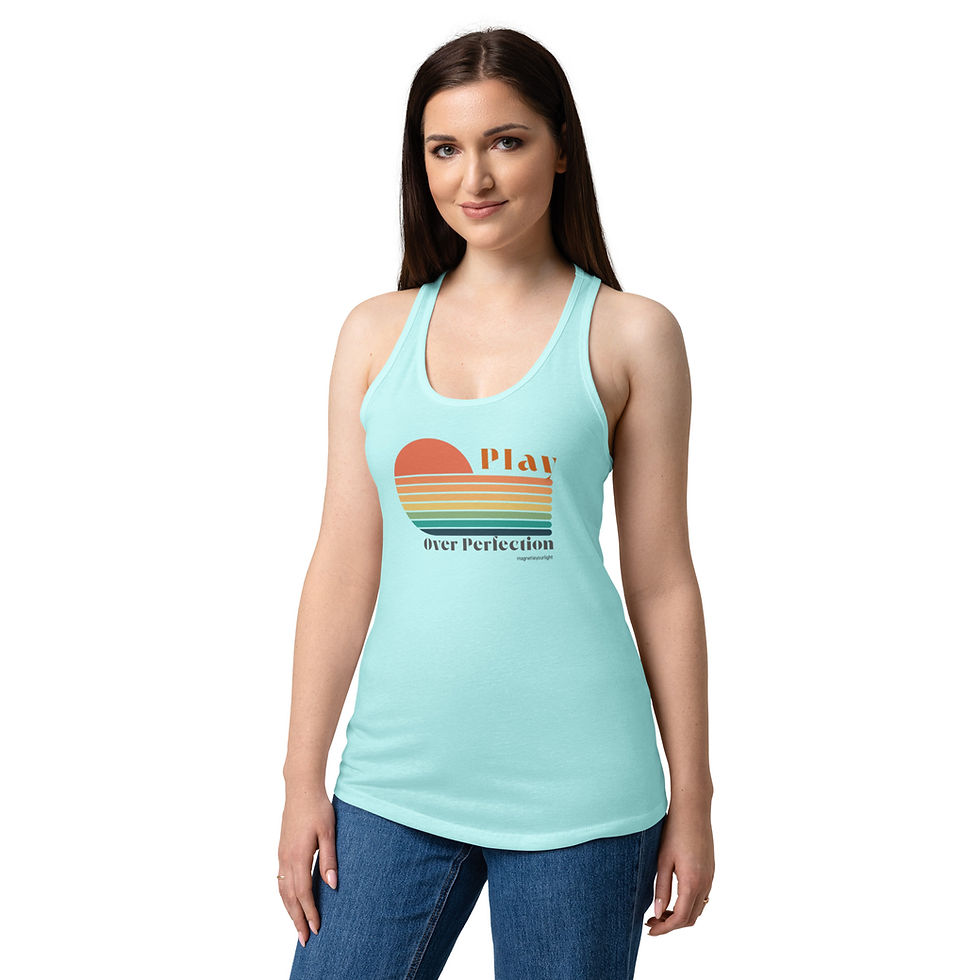Thumbnail: Play Over Perfection: Women’s fitted racerback tank top