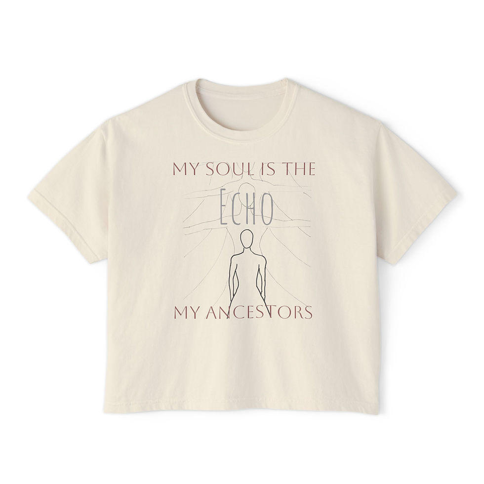 Thumbnail: My Soul Is The Echo My Ancestors T-Shirt | Boxy Tee