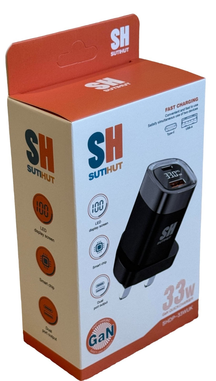 Thumbnail: Sutihut Power Plug 33W – Dual USB-C & USB-A Ports for Universal Compatibility