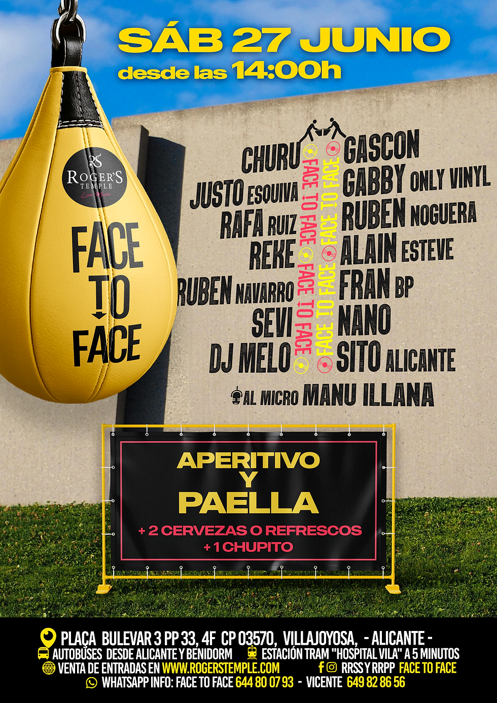 FACE TO FACE: ¡El Gran Tardeo Musical con Paella y Batalla de DJs en Roger’s Temple!