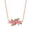 Thumbnail: WHE Pink Bloom Leaf Motif Repurposed Fabric and Wood Necklace