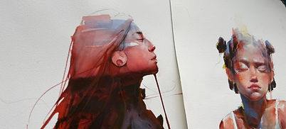 Portrait Sketchen in Aquarell