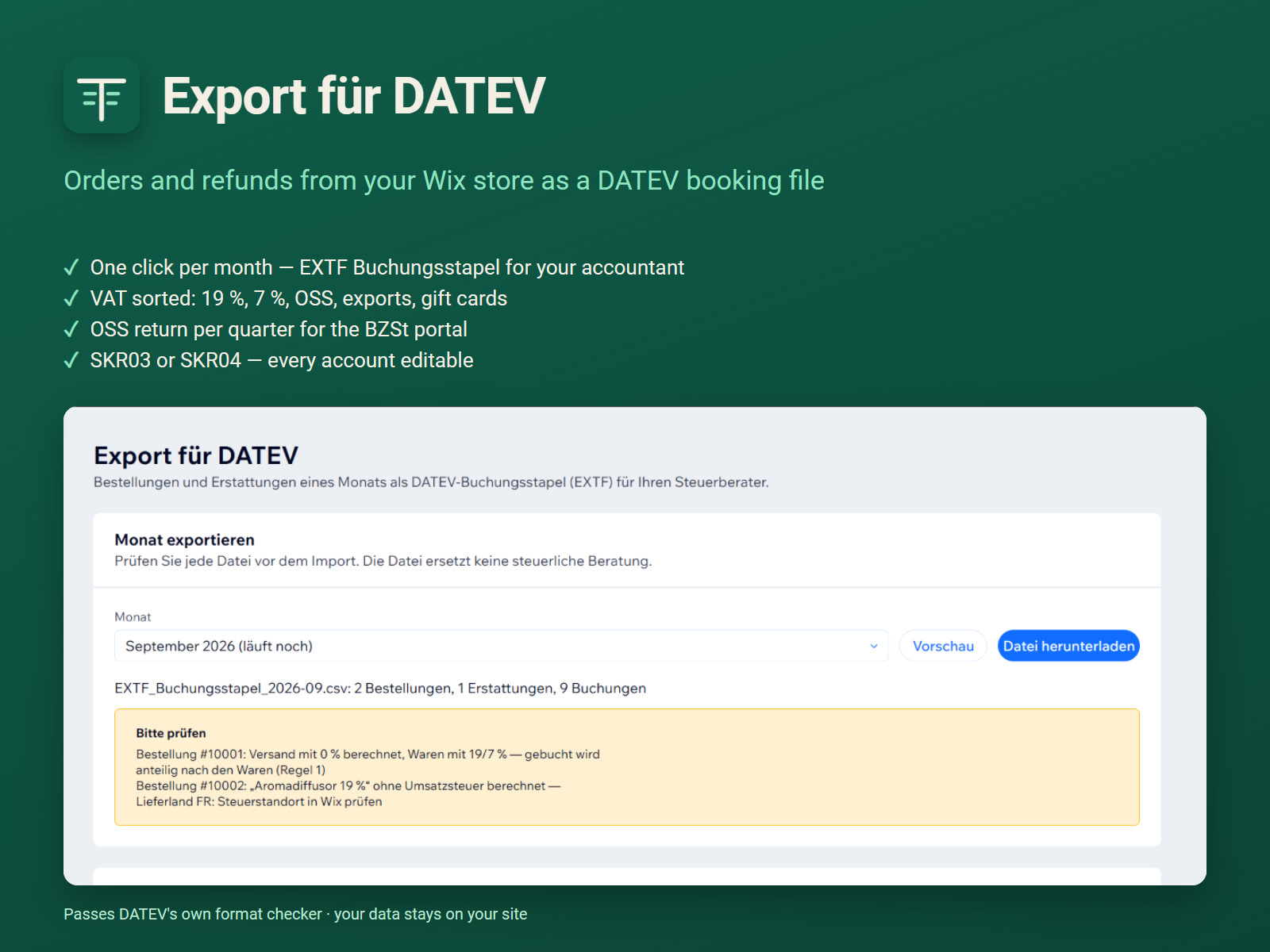 Export für DATEV screenshot 1