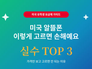 미국 알뜰폰 추천|유학생이 통신비 아끼는 방법과 저렴한 무제한 요금제 비교