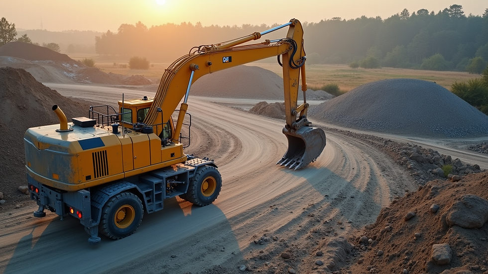High angle view of a construction site with advanced machinery
