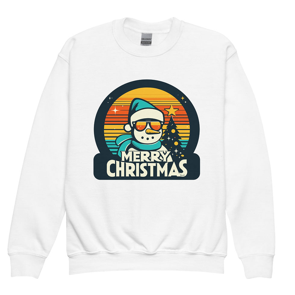 Thumbnail: 70's Christmas Snowman - Childrens Sweatshirt