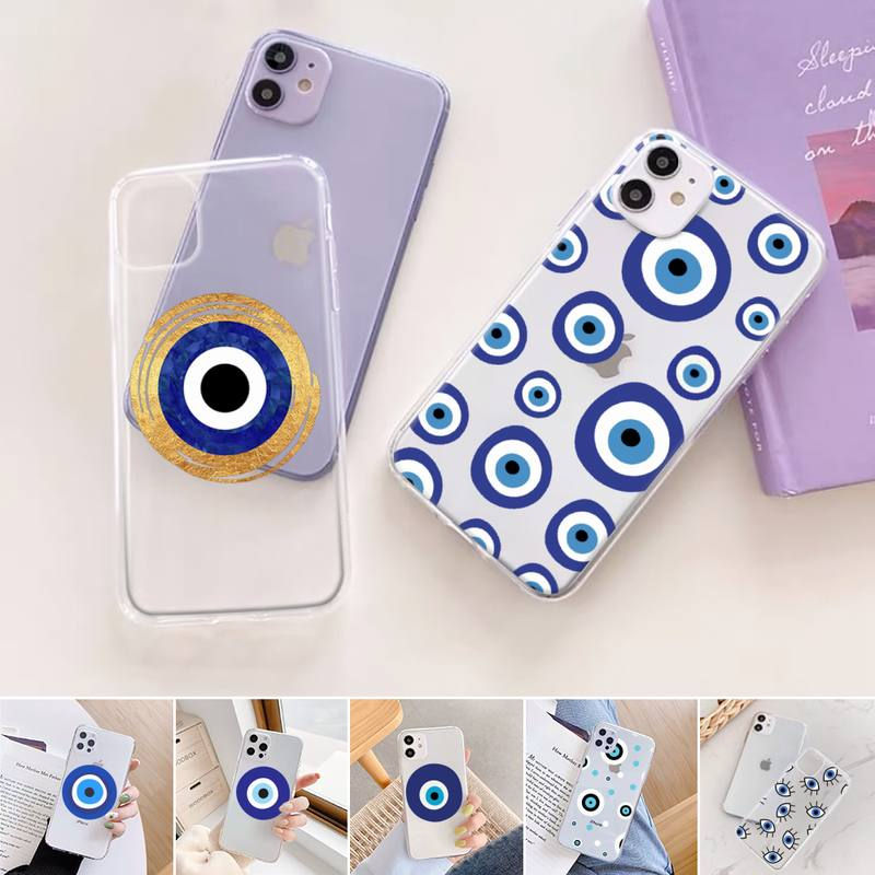 Thumbnail: Evil Eye Phone Cases Soft Transparent For iPhone