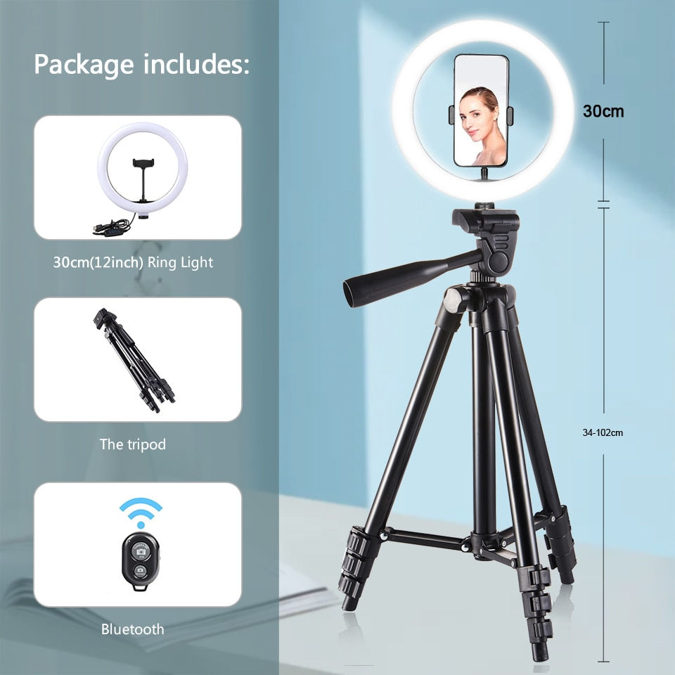 Thumbnail: Ringlight Led Selfie Ring Light Phone Remote Control 