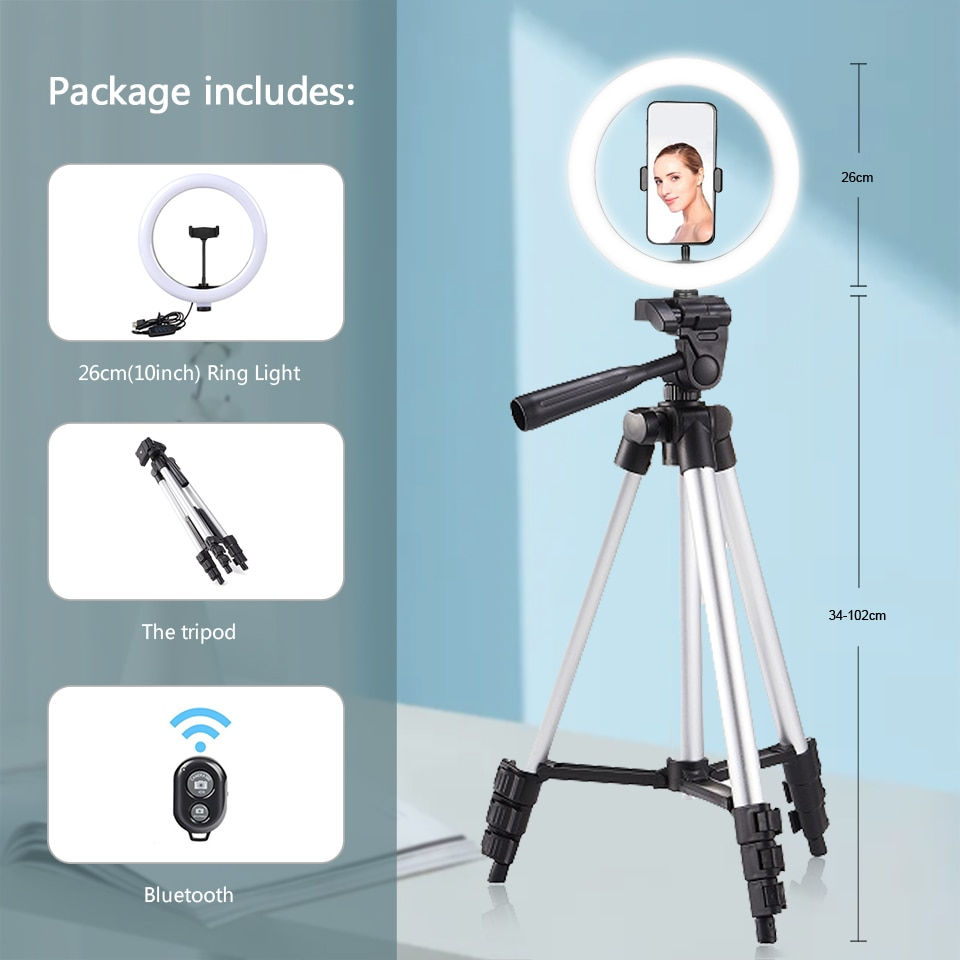 Thumbnail: Ringlight Led Selfie Ring Light Phone Remote Control 