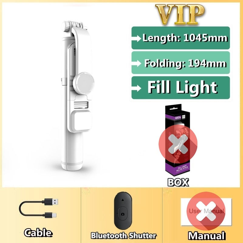 Imej kecil: Wireless selfie stick tripod Bluetooth, With Led light remote shutter For iphone