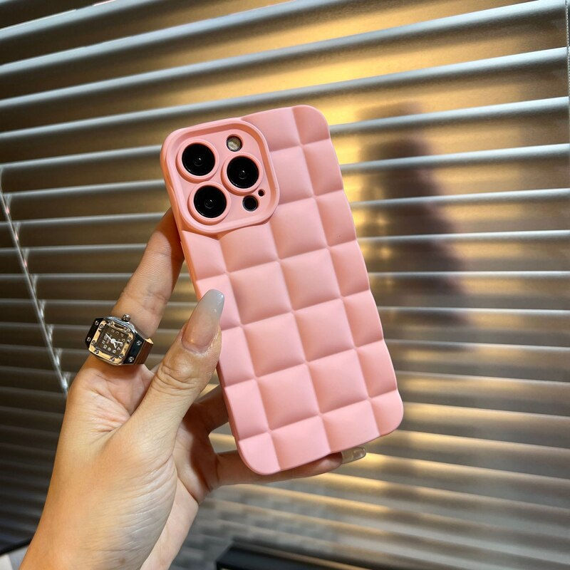 Hình thu nhỏ: Grid Matte Phone Case For iPhone